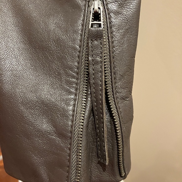 Taupe Coloured Lambskin Fitted Motorcycle Jacket - Picture 2 of 5